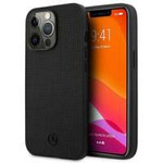 Mercedes MEHCP13LMBLBK iPhone 13 Pro / 13 6.1" negru/negru greucase Piele de piele Mehed Metal Logo
