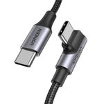 Cablu USB-C la USB-C, înclinat UGREEN US334 5A, PD 100W, 1m (negru)