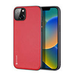 Dux Ducis Fino husa nylo acoperit cu capacnoum material iPhone 14 Plus roșu