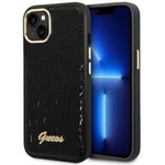 Husa Apple iPhone GUESS 14 Plus Croco Collection Black Hardcase