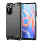 Carbon Case flexibil husa capacul Xiaomi Redmi Note 11T 5G / Redmi Note 11S 5G / Poco M4 Pro 5G negru