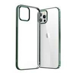Joyroom New Beautiful Series ultra-subțire și transparentă husa cu ramă metalică pentru iPhone 12 Pro Max verde (JR-BP796)