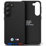 Husa BMW BMHCS23L22PTDK S23 Ultra S918 negru/negru Ștampilă din piele Tricolor Case