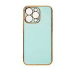 Case husa iPhone Culoare de iluminare pentru 12 Pro Max capac de gel cu ramă aurie mentă