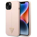 Husa Apple iPhone GUESS 14 Plus Triunghiul de silicon roz tarecase
