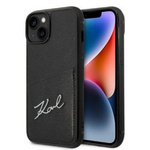 Husa Apple iPhone Signature KARL LAGERFELD 14 Plus 14 Plus Logo Cardslot negru tarecase