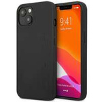 Husa iPhonecase AMG 14 6.1" negru/negru din piele tare AMG 14 6.1" cu ștampilă la cald