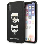 Husa Apple iPhone KARL LAGERFELD XS Max Saffiano Iconic Karl&amp;Choupette Head negru Hardcase