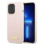 Husa Apple iPhone MagSafe GUESS 13 13 13 Pro Silicone Logo Plate Pink Hardcase