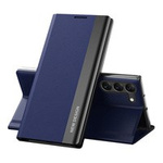 Husa Case Husa Sleep Pro pentru Samsung Galaxy S23 cu suport cu clapetă albastru Case