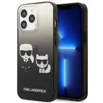 Husa KARL LAGERFELD Apple iPhone  13 13 Pro Gradient Ikonik Karl &amp; Choupette Black Hardcase