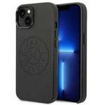 Husa iPhonecase Karl Lagerfeld 14 Plus 6.7" negru/negru din piele perforată cu logo-ul Karl Lagerfeld 14 Plus 6.7" negru/negru