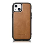 husa iPhone MagSafeiCarer Leather Oil Oil Wax acoperit în piele naturală pentru 14 (compatibil cu ) maro (WMI14220717-TN)