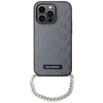 Husa Karl Lagerfeld KLHCP14SSACKLHPG iPhone 14 6.1" argintiu/argintiu tarecase Lanț cu monogramă Saffiano Case