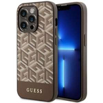 Husa iPhone case MagSafe Guess GUHMP14LHGGCFSEW 14 Pro 6.1" maro/maro tare GCube Stripes Case