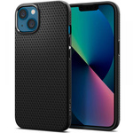 Husa iPhone 13 Spigen Liquid Air MATTE  Negru Case + Folie sticla Spigen Glas.tr Slim