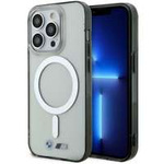 Husa iPhonecase BMW BMHMP14XHCRS 14 Pro Max 6.7" transparent dur inel argintiu transparent MagSafe