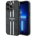 Husa iPhonecase MagSafe Guess GUHMP14XP4RPSK 14 Pro Max 6.7" negru/negru tare 4G dungi imprimate Case