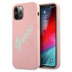 Husa GUESS Apple iPhone 12 12 Pro Silicone Vintage GUHCP12MLSVSPG Pink Green Hardcase