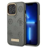 Husa Guess iPhone 13 Pro / 13 6.1" gri / gri greucase Peony Logo Plate MagSafe