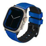 UNIQ strap Linus Apple Watch Seria 1/2/3/4/5/5/6/7/7/8/SE/SE2/Ultra 42/44/45/49mm Airosoft Silicon albastru/albastru de curse