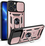 Husa Armor husa iPhone Carcasă blindată Hybrid Camshield 13 Pro cu capac pentru aparat foto roz Case