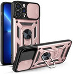 Husa Armor husa iPhone Carcasă blindată Hybrid Camshield 13 Pro Max cu capac pentru aparat foto roz Case