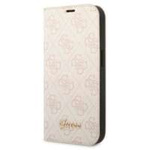 Husa Apple iPhone GUESS 14 Pro Book 4G Vintage Gold Logo Pink Case