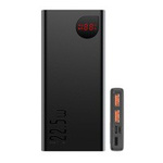 Baseus cablu Adaman Metal powerbank cu încărcare rapidă 10000mAh 22.5W (Overseas Edition 2021) negru + USB-A - USB-C 3A 0.3m negru