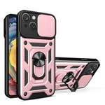 Husa Armor husa iPhone Hybrid Camshield 14 Plus husă blindată cu capac pentru cameră foto roz Case