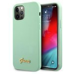 Husa GUESS Apple iPhone 12 12 Pro Metal Logo Script GUHCP12MLSLMGGN Hardcase verde