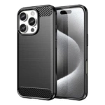 Husa din silicon Carbon Case pentru iPhone 16 Pro Max - neagra