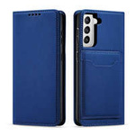 Magnet Card Case husa  pentru Samsung Galaxy S22+ (S22 Plus) card portofel capacul de carduri albastru