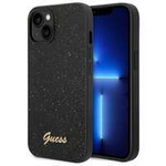 Husa Apple iPhone Glitter GUESS 14 Plus Script Black Hardcase