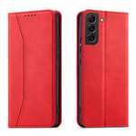 Mag Case husa net Fancy Fancy Samsung Galaxy S23 Ultra flip cover portofel stand roșu