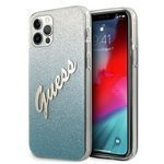 Husa GUESS Apple iPhone 12 Pro Max Glitter Gradient Script GUHCP12LPCUGLSBL Hardcase albastru