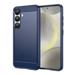 Husa din silicon Carbon Case pentru Samsung Galaxy S25 - albastra
