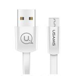 Cablu Flat USAMS MicroUSB 1,2 m Alb