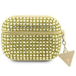 Guess GUAP2HDGTPD Capac AirPods Pro 2 auriu / auriu cu breloc triunghiular cu pietre prețioase