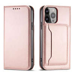 Mag Case husa net Card Samsung Galaxy S23 flip acoperire portofel stand roz