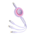 Baseus cablu Bright Mirror 2 cablu 3in1 retractabil 3in1 USB tip C - micro USB + Lightning + USB tip C 3.5A 1.1m violet (CAMJ010205)