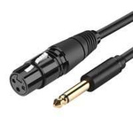Cablu audio Ugreen Cablu microfon la microfon XLR (femă) - mufă de 6,35 mm (mascul) 3 m (AV131)