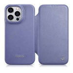 Case husa iPhone mag MagSafe iCarer CE CE Premium Leather Folio din piele 14 Pro Max cu clapetă netic violet deschis (WMI14220716-LP)