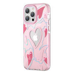 Husa Husa iPhone Kingxbar Heart Star Series 14 Pro Max Case Back Cover Pink Heart Case