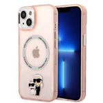 iPhonecase Karl Lagerfeld KLHMP14MHNKCIP 14 Plus 6.7" tare roz / roz Iconic Karl&amp;Choupette MagSafe