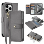 Husa din piele Dux Ducis Lawa pentru iPhone 15 Pro - gri