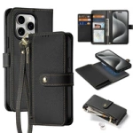 Husa din piele Dux Ducis Lawa pentru iPhone 15 Pro - Neagra