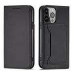 Mag Case husa net Card Samsung Galaxy S23+ flip cover portofel portofel stand negru