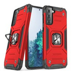 Husa Suport Ring Armor Tough Hybrid + Suport magnetic pentru Samsung Galaxy S22 + (S22 Plus) Roșu