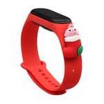 Curea Xmas band pentru Xiaomi Mi Band 6 / Mi Band 5 Crăciun silikonou strap brățară roșie (Santa 1)